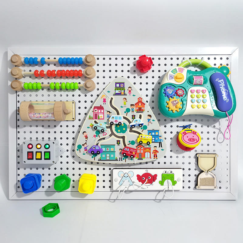 DIY Install Peg Board Busy Board with Plastic or M<i></i>etal Backboard - Children<i></i>'s Educatio<i></i>nal Toy -